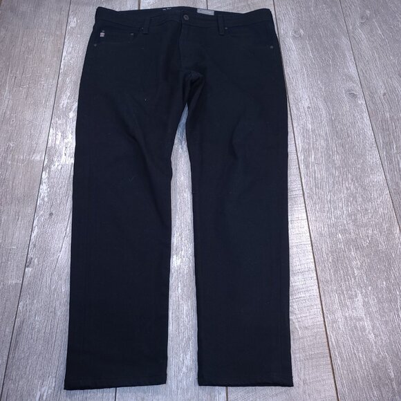 Adriano Goldschmied Jeans Mens 38x31 The Tellis Modern Slim Straight Black Denim - Picture 2 of 9